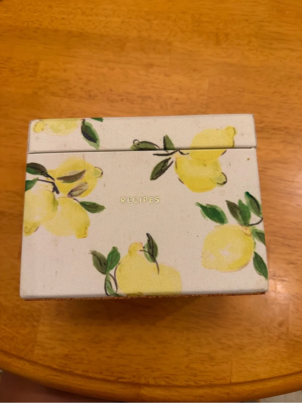 kate spade Lemon Pattern Recipe Box - Yellow, Green, White